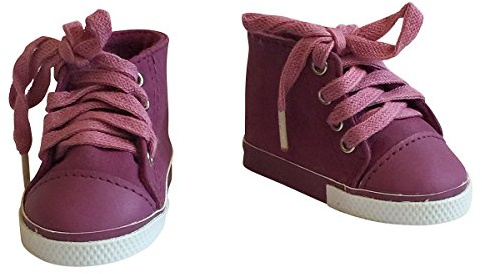 The New York Doll Collection Violet Mauve Daim Baskets Sport Chaussures s'adaptent 18 Pouces / 46 cm pour Poupées Mode Fille
