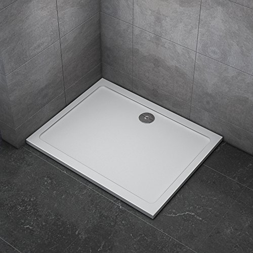 Piatto Doccia 80x90cm Rettangolare UltraSlim 3cm In Pietra Artificiale Extra Rinforzato