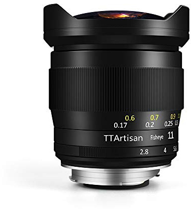 TTArtisan 11mm F2.8 Obiettivo per fotocamera Full Fame Fisheye compatibile con fotocamere EOS R Mount R RP R5 R6 -Nero