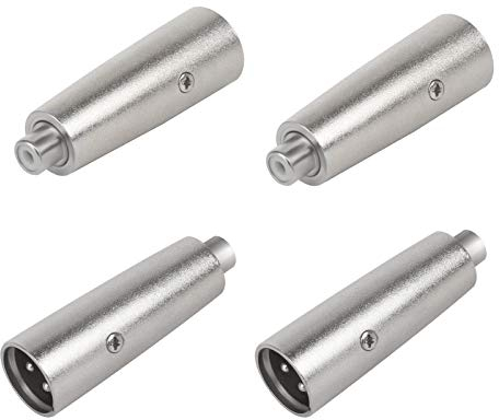 LuluDa XLR Stecker 4 Stück - XLR auf Cinch Adapter für Professionelle Audio Mikrofone