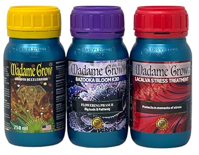 MADAME GROW - Fertilizzante organico per la crescita - Fertilizzante per la fioritura - KIT KAMALA - (3 x 250 ml)