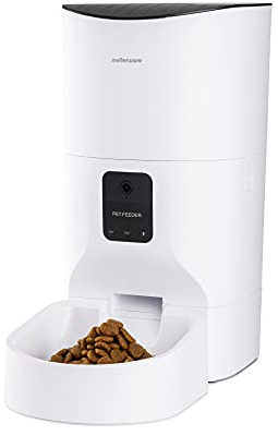 Mellerware - Comedero Automático Petto!Eat 9L | Cámara HD | Grabación Voz | Dispensador Comida App WiFi 2.4GHz | Apto Lavavajillas | Programable | Perros Gatos Animales Mascotas