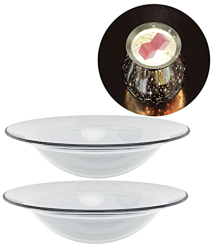 2Pcs of Replacement Glass Dish for Electric Oil Burner or Tea light candle holder wax Melt burner spare glass dish for wax burner