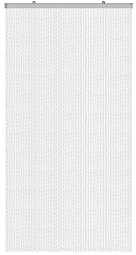 BIANCHERIAWEB Tenda Antimosche a Fili con Pon Pon Pallini Morbidi Misura 120x230 Colore Bianco Pannello Moschiera Antirumore per Porta Finestra, Decorazione e Divisorio per Stanze