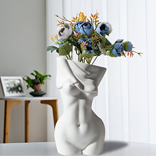 Weibliche Körpervase Körper Vase Blumenvase Boho Deko: HOMURY Moderne Schicke Vase, Minimalistische Keramikvase Boho Vase für Schreibwaren, Make-up-Pinsel, Pflanze, Getrocknete Blumen