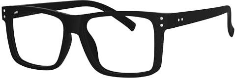 Eyekepper Oversized Eyeglasses Square Large Frame Glasses for Men and Women - Black +0.00