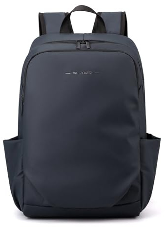 FANDARE enkel laptopryggsäck män handväska kvinnor PU-film skolryggsäck vattentät handbagage butik arbete mångsidiga skolväskor för arbete resor dagsryggsäck dagväska högskola, Mörkblå, L