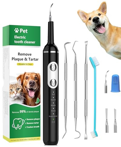 Stim-U-Dent Dog Plaque Remover for Teeth, Pet Teeth Cleaning Products for Tartar & Plaque Off, with LED-Light, Dog Toothbrush for Dental Care, Finger Toothbrush