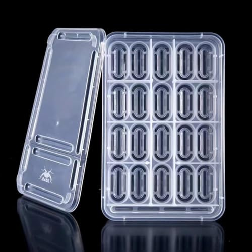 JOBEDE Caja de cría de reptiles, 20 rejillas, incubadora de huevos de reptiles, bandeja de plástico para incubadora de huevos de reptiles, caja de incubación de anfibios, caja para incubar lagartos,