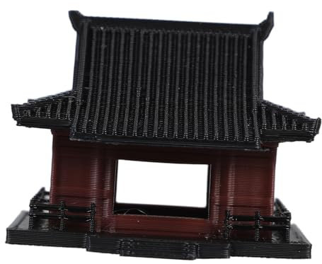 Mikikit Miniatura Padiglione Cinese Tradizionale Decorazione Vintage in Plastica Scultura Mini Struttura Con Paesaggio Miniaturizzato Per Casa Ufficio e Giardino Design Artigianale Robusto