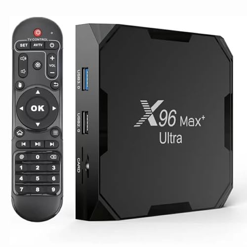 X96 Max Plus Ultra TV Box Android 11 Amlogic S905X4 4GB 32 GB stöd AV1 8K Dual WiFi BT stöd i8 tangentbord svart