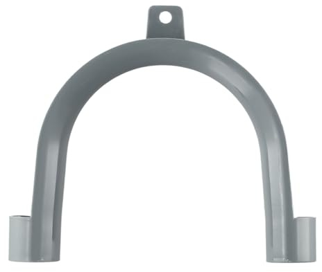 Gettimore Tubo di scarico per lavatrici e lavastoviglie, curva in PVC a forma di U con fascetta per appendere il tubo di scarico, accessorio in plastica grigio (confezione da 1 o 10)