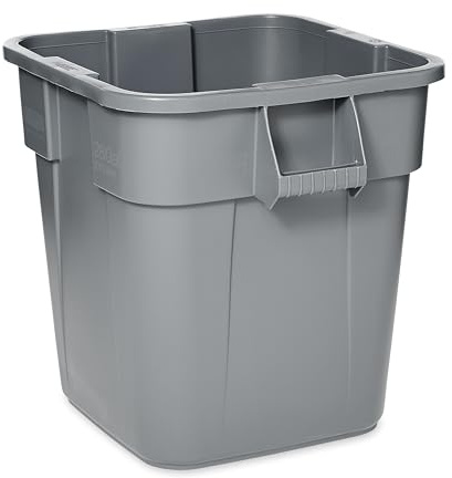 Rubbermaid Commercial LLDPE Square Brute 28-Gallon Trash Can without Lid, Gray, For Restaurants/Garages/Offices/Mailrooms/Classrooms