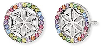 Engelsrufer Damen Ohrstecker Lebensblume aus Sterling Silber, multicolor Zirkonia Steine, Steckverschluss, nickelfrei