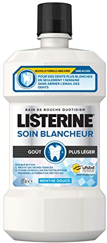 Listerine Bain de Bouche Soin Blancheur Goût Léger 500 ml