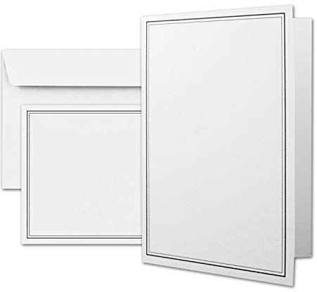 50 x sorgkort DIN A6 + sorgkuvert DIN C6 – svart sorgsdubbelram – 10,5 x 14,8 cm – dubbelt kort tryckt – kondoleset för tacksamhet, inbjudning, visning sorg
