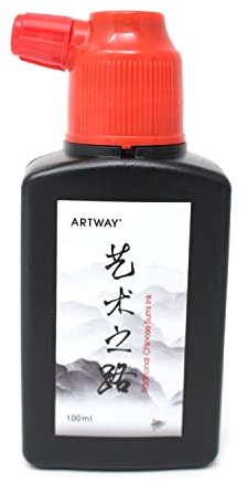 Artway - Chinesische Sumi-Tusche - deckende Zeichentusche - schwarz - 100 ml