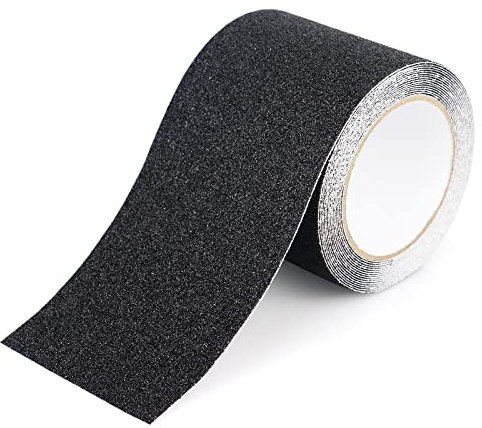 Bande antidérapante adhésive, Ruban antidérapant Noir 10 cm x 5 m pour escaliers, marches, revêtements de Sol, Ruban antidérapant Solide, Autocollant, BOMEI PACK