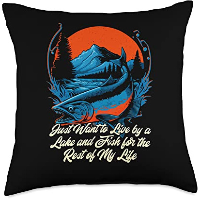 Just Want to Live by a Lake Lifestyle Lakes Habits Lagoon Throw Pillow