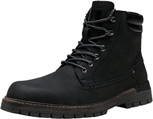 Jousen Mens Boots Fashion Casual Boot Hiking Zipper Chukka Boots for Men (AMY8118A black 10.5)