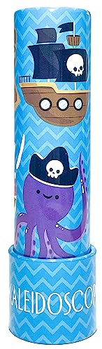 Tin Kaleidoscope Toy - Kaleidoscope for Kids Birthday Gift Stocking Filler (Happy Pirates)
