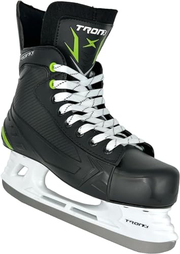 TronX Stryker 3.0 Senior Adult Junior Kids Ice Hockey Skates, New for 2023 (Skate Size 12 (Shoe Size 13-13.5))
