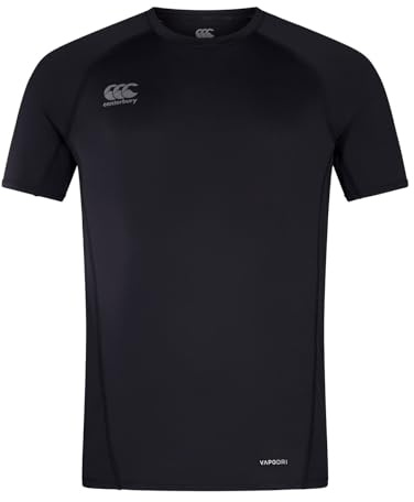Canterbury Small Logo Superlight Camiseta para Hombre, Negro/Gris Acero, XL