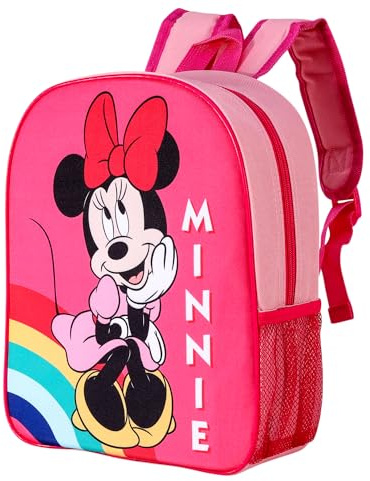 Disney Minnie Mouse Kids Childrens Backpack School Rucksack Travel Bag Boys Girls with side mesh pocket