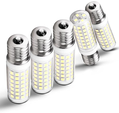 Heifymi E17 LED Light Bulb 6W(60W Halogen Equivalent) 6000K Daylight White 700lm 120V E17 LED Intermediate Base Bulb for Chandelier,Appliance,Desk Lamp,Cabinet,Closet,Ceiling Fan,Non-dimmable,5pack
