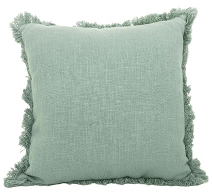 Point-Virgule Cuscino decorativo verde menta, 45 x 45 cm, cuscino per soggiorno, 100% cotone riciclato