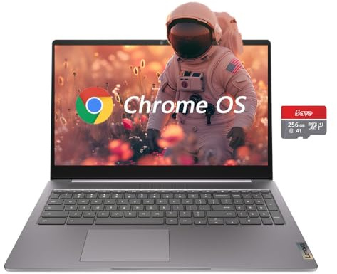 Lenovo 15.6 FHD Chromebook, IdeaPad 3i Laptop, Intel Celeron N4500, 4GB RAM, 320GB Storage(64GB eMMC + 5ave 256GB Flash Memory), Webcam, HDMI, Bluetooth, Chrome OS, Arctic Grey