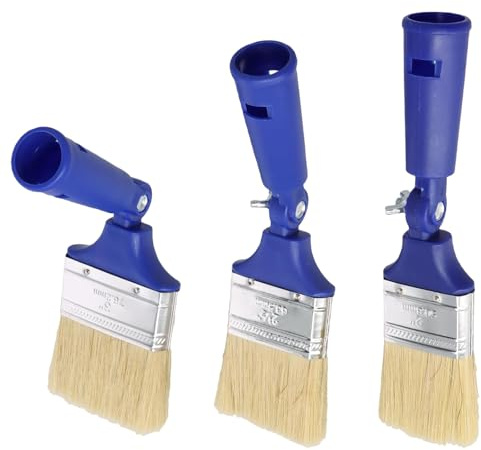 3 PCS Extendable Paint Brushes Set, Durable Wall Paint Brush Set Multi Angle Adjustable, Practical Angled Brush Suitable for Indoor and Outdoor Ceilings and Walls