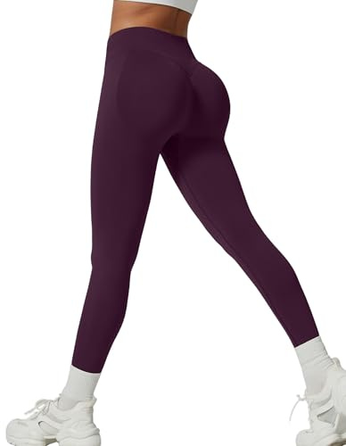 XDSP Leggins Sportivi Donna Vita Alta Controllo della Pancia Opaco Elastici Morbido Senza Cuciture Anticellulite Push up Booty Leggings Yoga Pilates Fitness Jogging Tempo Libero