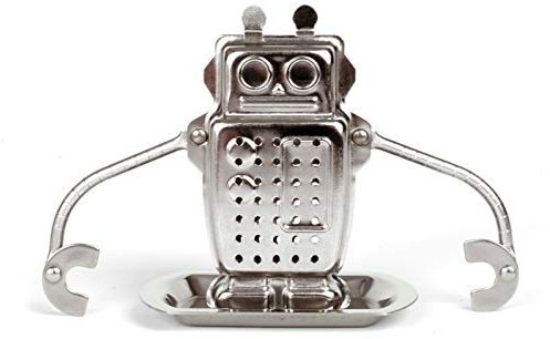 Kikkerland Robot Tea Infuser, Stainless Steel, Silver