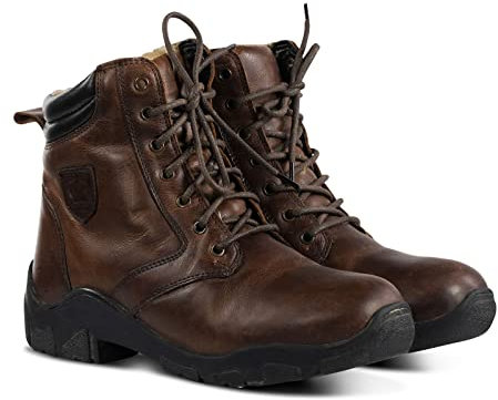 HORZE Chamonix - Stivali da equitazione termici da donna, in pelle, marrone, 36 EU