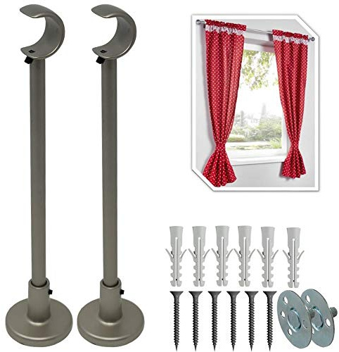 parpyon® 2 Supporti per bastoni Tende in Metallo da 20-22mm, staffe Bastone Tenda - Corrimano ringhiera a muro, Materiale Resistente per Appendi Prodotto Italiano (859NS, 20-22MM)