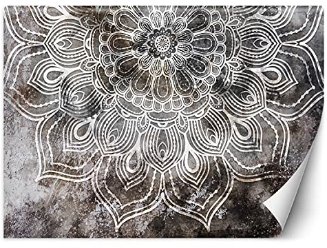 Vliestapete - Tapete 368x254 - Fototapete 3d Effekt - Wanddekoration fur Wohnzimmer - Wandtapete Einfach zu Montieren - Muster Mandala Ornament