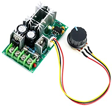 QWORK® DC Motor Speed Controller with overload protector 12V 24V 36V 48V 20A High Power Drive Module Adjustable Speed PWM Electronic Governor Controller