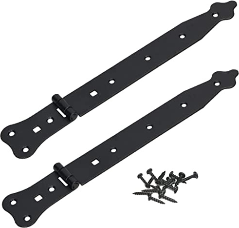 KOTARBAU® Uppsättning av 2 lastband 320 mm smalt gångjärn, snyggt dörrband av högsta kvalitet, kasta hängare, korshängen, trädgårdsportband