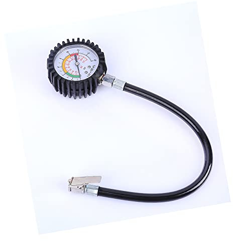 Reifenfüll-Messgerät, Reifenfüller, Luftdruckprüfer mit gummiummanteltem Manometer zum Schutz vor leichten Stößen, Manometer für Schläuche, Reifendruckprüfer Luftdruckprüfer für Autos LKW Transporter