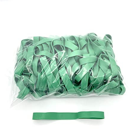Progom - Elastici in gomma - 200 (Ø127) mm x 15 mm - Verde - Borsa da 1 kg
