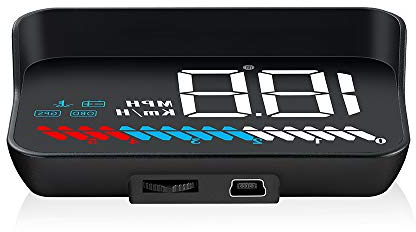 AMHVMU M7 Head Up Display Auto,HUD Display Auto OBD2 & GPS, km/h, 3.5/8.9cm, GPS Geschwindigkeitsmesser, Weiße Schrift, sofort einsatzbereit, unter Sonnenlicht sichtbar
