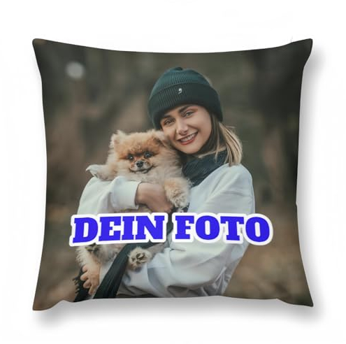 MIOLCHEN Kissen mit Foto Bedrucken Lassen, Kissen Personalisiert, Fotokissen mit eigenem Foto, Personalisierte Geschenke. (40 * 40cm)