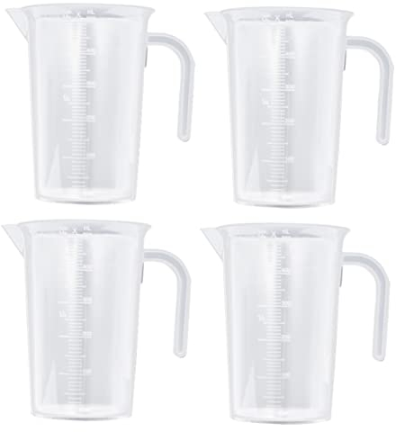 TOPBATHY 4 Tazas Medidoras De 500ml Jarra De Medición Pp Transparente Taza Medidora De Plástico Vaso Medidor Líquido Herramienta De Taller
