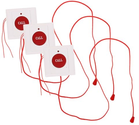 LALAFINA Emergency Call Button for Elderly Sos Emergency Pull Cord Button Wall Mounted Alert System for Nursing Homes Hospitals Bedrooms 3 Pack