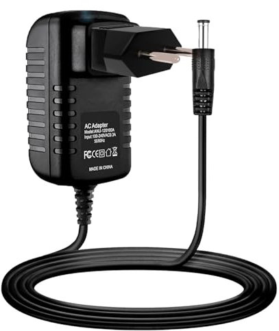 Guy-Tech AC/DC-adapter kompatibel med Milwaukee Instruments MC122 Professional pH multifunktionsmonitor Controller lämplig för akvarievattentestare strömförsörjningskabel EU-kontakt
