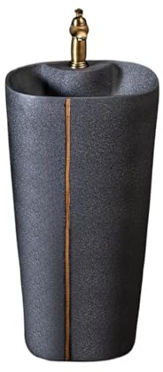 Clásico Lavabo de pedestal integrado for baño, lavabo de cerámica independiente con grifo y desagüe. Práctico