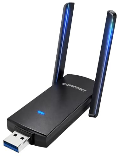 COMFAST USB WLAN Adapter 1300Mbps High-Speed WLAN Stick/WiFi Dongle/Wireless USB 3.0 Adapter, Dual Band, High-Gain Dual Antennen, WPA2 Sicherheits-Upgrade für Windows 7/8/10 & Mac 10.9-10.15