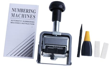 MagiDeal Machine à numéroter automatique, tampons en fer, kits d'impression, numéroteur automatique à sauts pour billets et numéros de date, 8 Chiffres