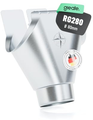 greate naissance à emboîter galvanisée pour gouttière 280/80 | Made in Germany - naissance pour gouttières demi-rondes 280 mm, raccord au tuyau de descente 80 - sortie gouttière
